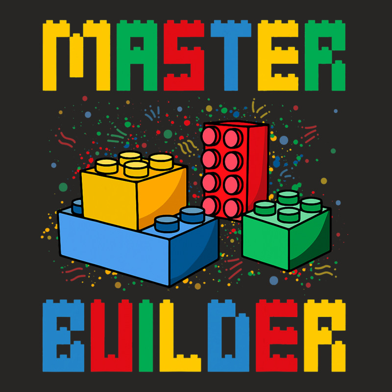 Funny Master Builder Cool Blocks Building Kids Ladies Fitted T-Shirt by RenaHetrick | Artistshot