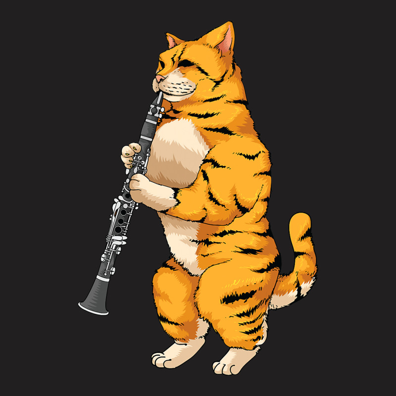 Funny Cat Playing Clarinet Cool Animal Lover Music T-shirt | Artistshot