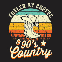 Fueled By Coffee And S Country Funny Vintage Sunse T-shirt | Artistshot