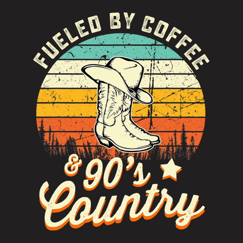 Fueled By Coffee And S Country Funny Vintage Sunse T-shirt | Artistshot