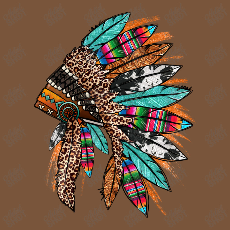 Western Patterned Headdress Native American Rectangle  Leatherette Patch | Artistshot