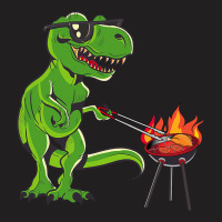 Funny Dinosaur Chef Cook Bbq Outdoors Dad Son Food T-shirt | Artistshot