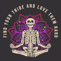 Find Your Tribe Love Them Hard Skeleton Yoga Medit Vintage Short | Artistshot