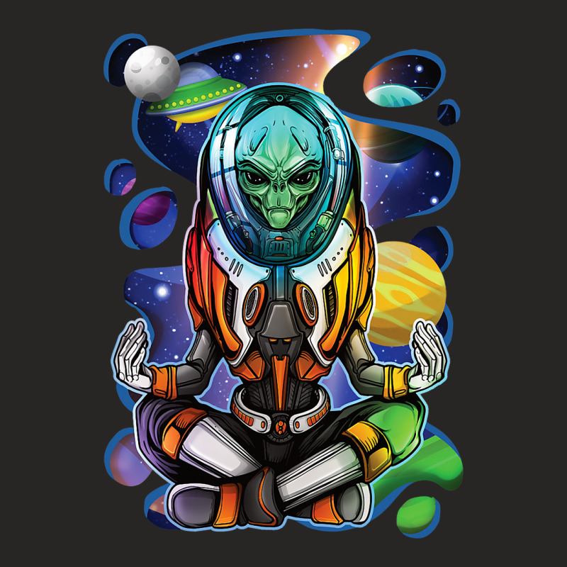 Extraterrestrial Meditating Meditation Yoga Alien Ladies Fitted T-Shirt by AurianaTristan | Artistshot