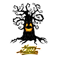 Vector Happy Halloween Vector Haunted Tree Illustr Raglan Crop Top | Artistshot