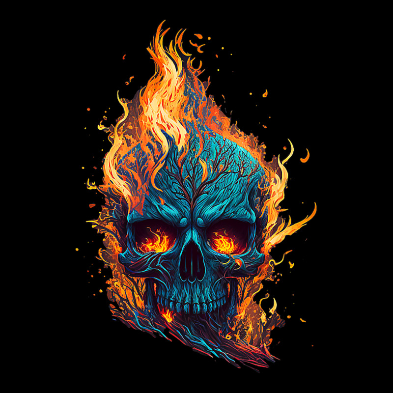 Flamming Skull V-Neck Tee by KeziahSingleta | Artistshot