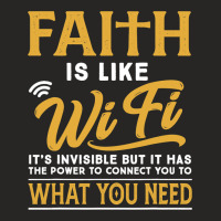 Faith Is Like Wifi Christian Pastoral Funny Ladies Fitted T-shirt | Artistshot