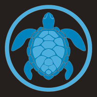 Sea Turtle Blue Round Logo For World Turtle Day De Tank Top | Artistshot