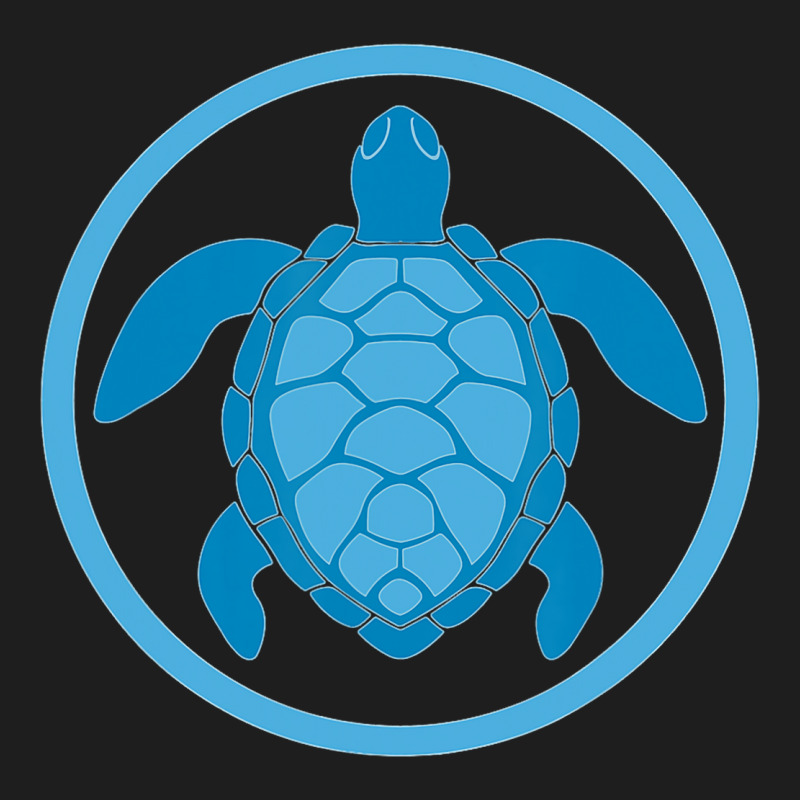 Sea Turtle Blue Round Logo For World Turtle Day De Classic T-shirt by GittyBeaulieu | Artistshot