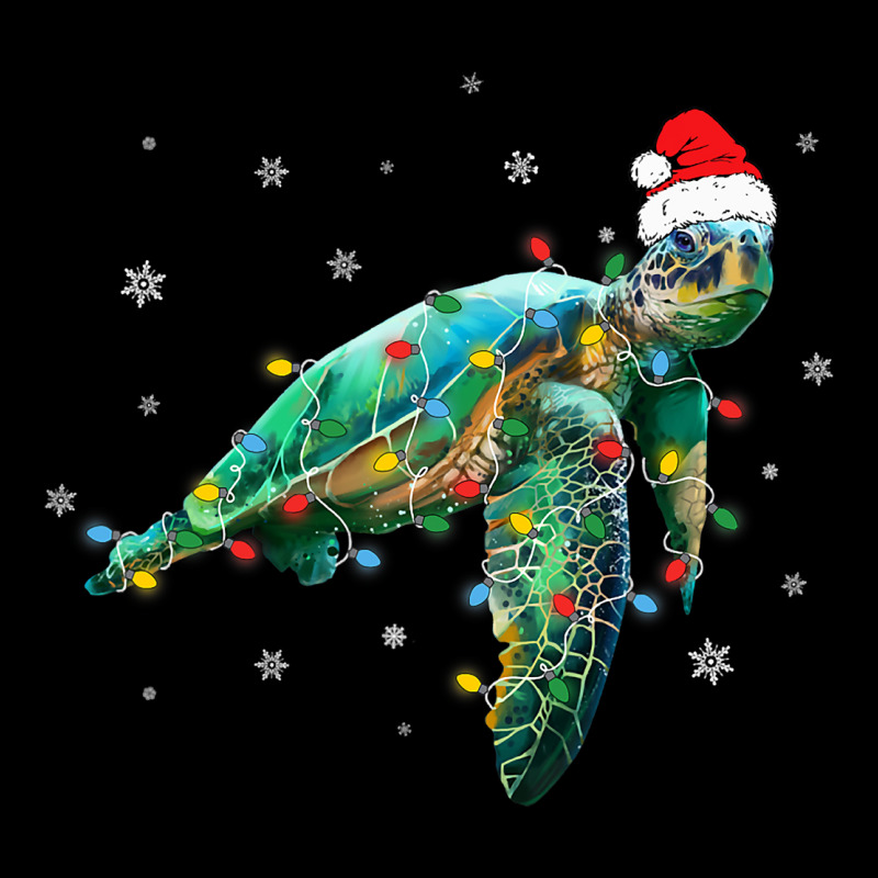 Sea Turtle Christmas Lights Funny Santa Hat Merry  Men's Long Sleeve Pajama Set by VanesaSettles | Artistshot