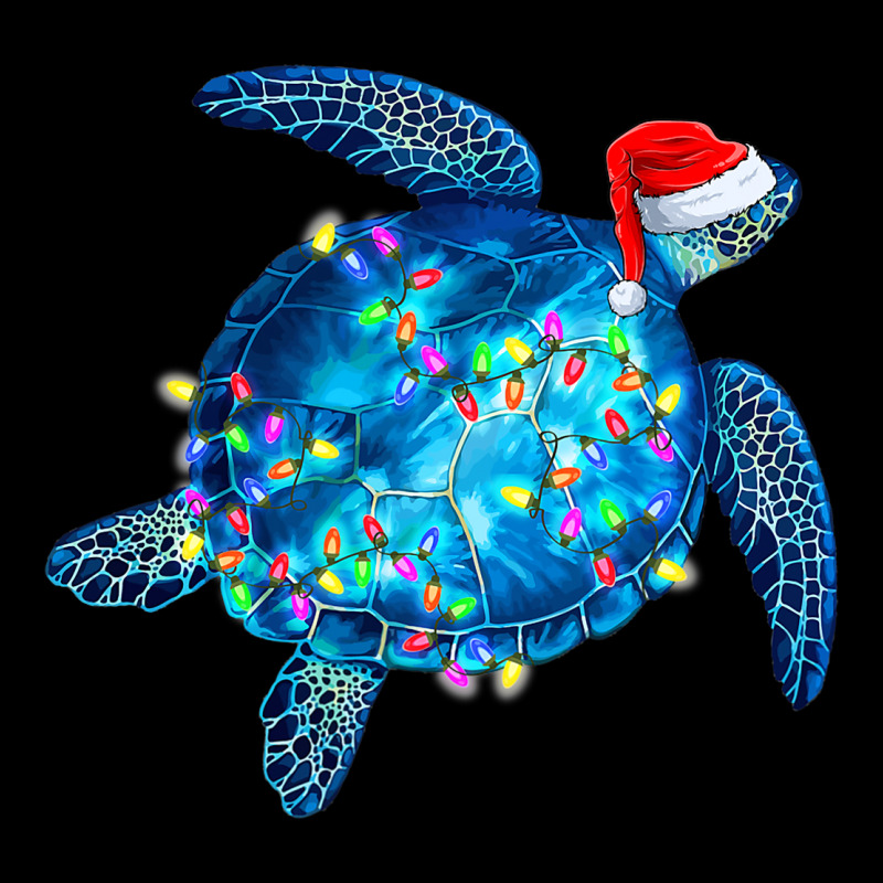 Sea Turtle Christmas Lights Santa Hat Funny Merry  Zipper Hoodie by HarborLenard | Artistshot