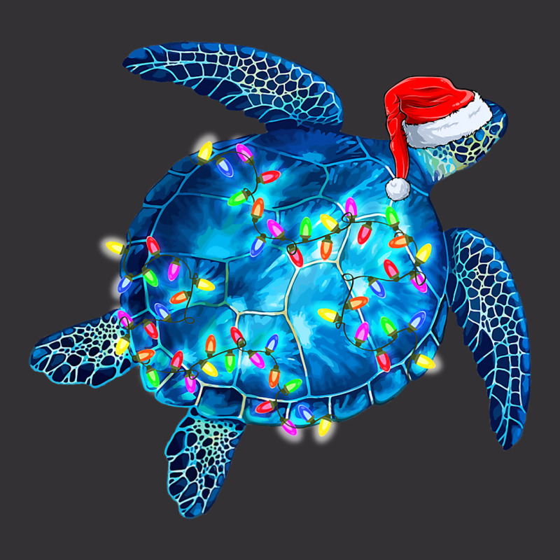 Sea Turtle Christmas Lights Santa Hat Funny Merry  Vintage Hoodie And Short Set by HarborLenard | Artistshot