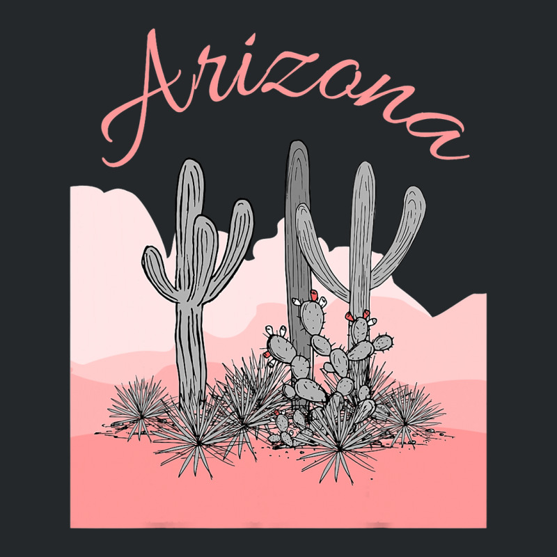 Saguaro Cactus Arizona Desert Scene Coral Pink Crewneck Sweatshirt | Artistshot