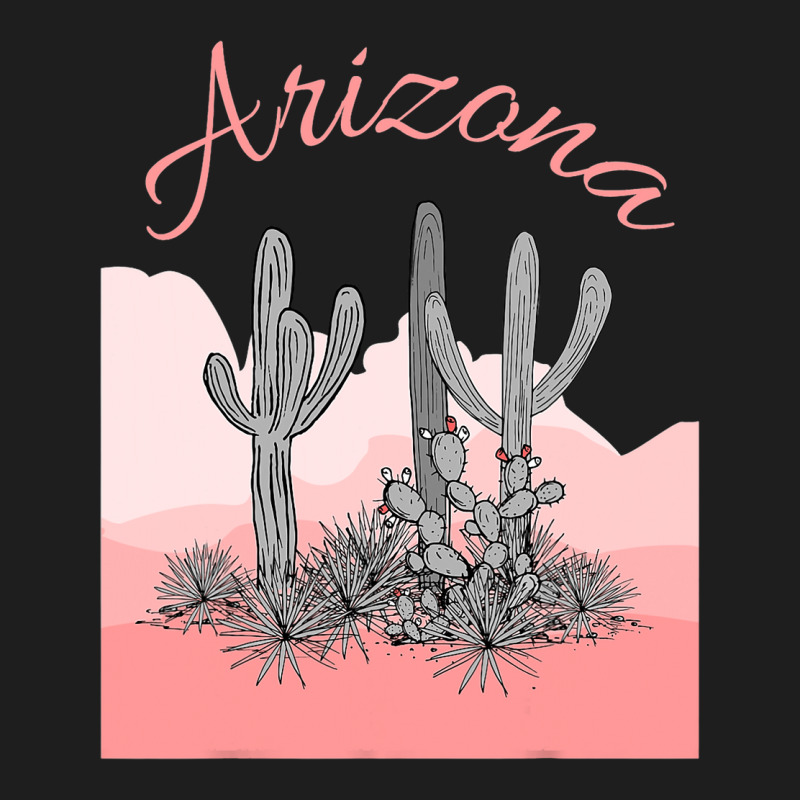 Saguaro Cactus Arizona Desert Scene Coral Pink Classic T-shirt | Artistshot