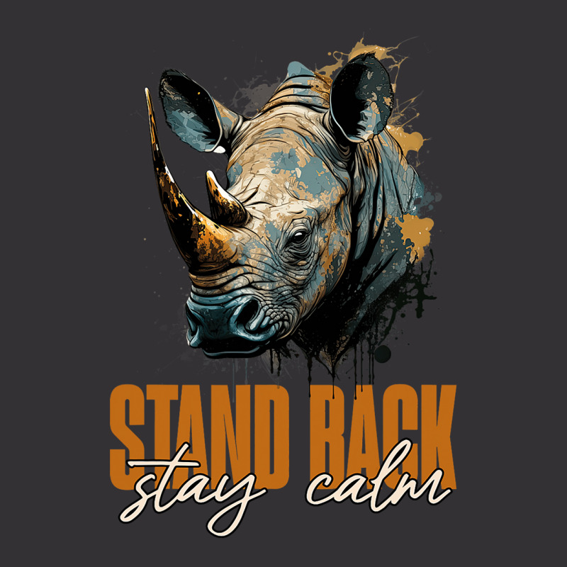 Rhino Face Stand Back Stay Calm Rhinoceros Vintage Short | Artistshot