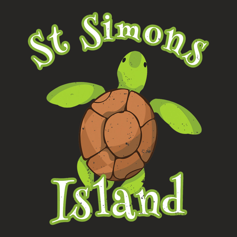 St Simons Island Georgia Whimsy Sea Turtle Ladies Fitted T-Shirt by EmmalinaAlter | Artistshot