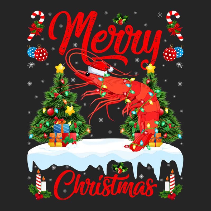 Shrimp Lover Xmas Lighting Santa Hat Shrimp Christ Unisex Hoodie | Artistshot