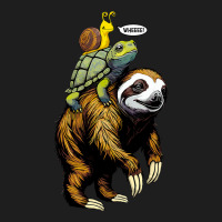 Sloth Turtle Snail Piggyback Slow Animal Speed Rac Classic T-shirt | Artistshot