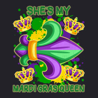 Shes My Mardi Gras Queen Paint Splatter Couples Ma Unisex Sherpa-lined Denim Jacket | Artistshot