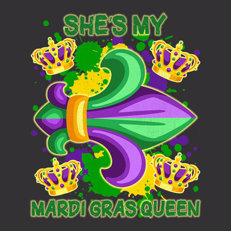 Shes My Mardi Gras Queen Paint Splatter Couples Ma Vintage Hoodie And Short Set | Artistshot