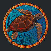 Stained Glass Art Sea Turtle Colorful Glasswork De Crewneck Sweatshirt | Artistshot