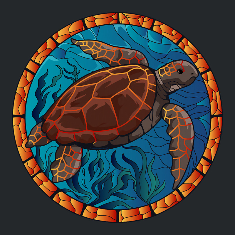 Stained Glass Art Sea Turtle Colorful Glasswork De Crewneck Sweatshirt | Artistshot