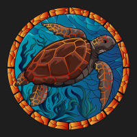 Stained Glass Art Sea Turtle Colorful Glasswork De Classic T-shirt | Artistshot