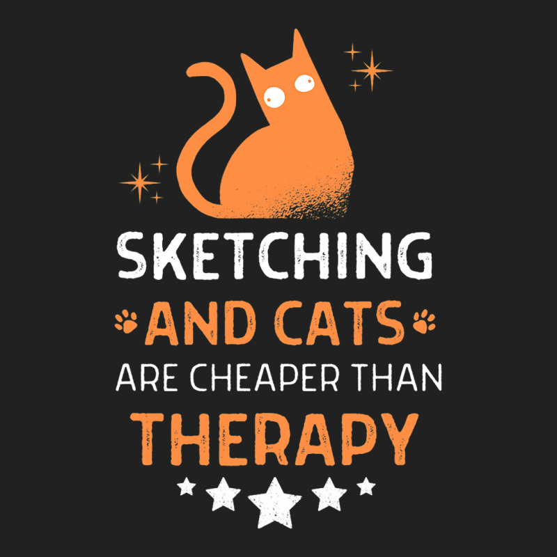 Sketching And Cats Are Cheaper Than A Therapy Men  Basic T-shirt | Artistshot