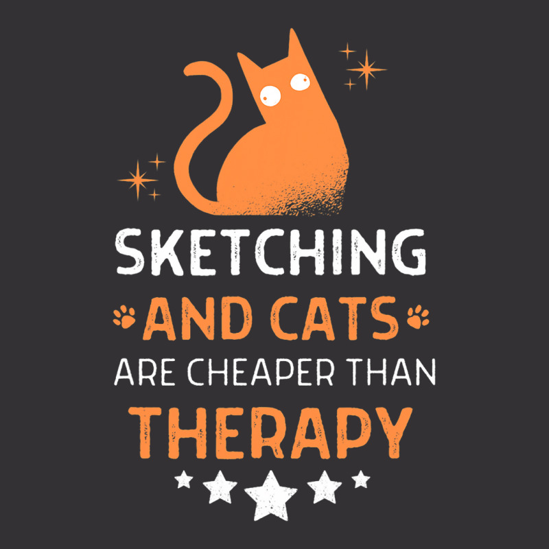 Sketching And Cats Are Cheaper Than A Therapy Men  Vintage Hoodie | Artistshot