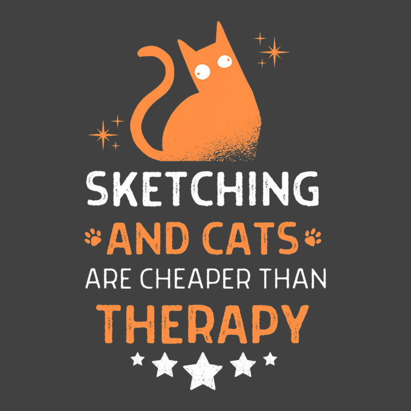 Sketching And Cats Are Cheaper Than A Therapy Men  Vintage T-shirt | Artistshot