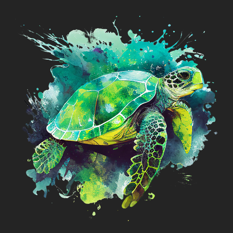 Sea Turtle Watercolor Art Shirt Pop Art Turtle Tee 3/4 Sleeve Shirt by Vibrantora | Artistshot