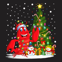 Santa Lobster Fish Xmas Tree Lighting Lobster Chri T-shirt | Artistshot