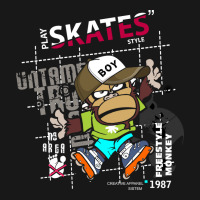 Vector Skates Style Monkey Freestyle Slogan Tee Gr Flannel Shirt | Artistshot