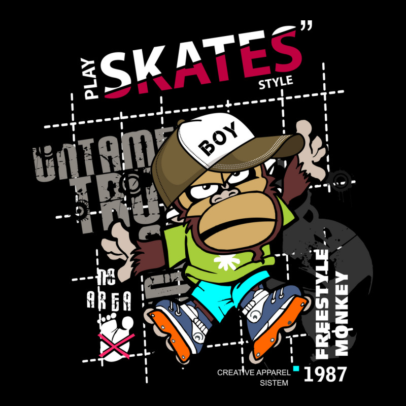 Vector Skates Style Monkey Freestyle Slogan Tee Gr Pocket T-shirt | Artistshot