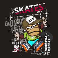 Vector Skates Style Monkey Freestyle Slogan Tee Gr Tank Top | Artistshot