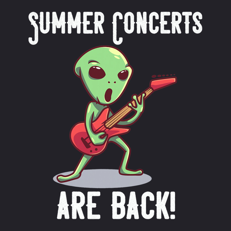 Summer Concerts Are Back Funny Alien Guitar Music Unisex Sherpa-lined Denim Jacket | Artistshot