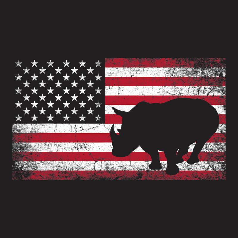 Rhino Rhinoceros 4th Of July American Flag Usa Pat T-shirt | Artistshot