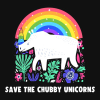 Save The Chubby Unicorns White Rhino Rainbow Flora Graphic T-shirt | Artistshot