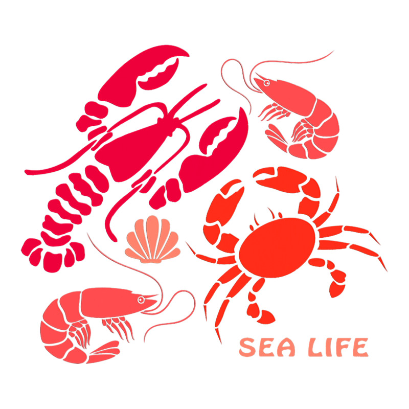 Sea Life Lobster Crab Shrimp And Clams Ocean Seafo Sticker | Artistshot