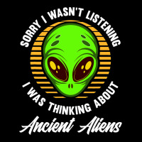 Sorry I Was Thinking About Aliens Funny Ufo Alien  Adjustable Cap | Artistshot