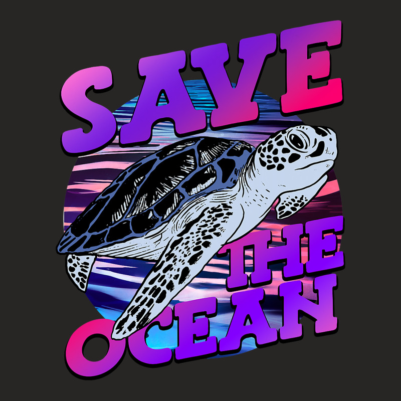 Save The Ocean Nature Advocacy Sea Turtle Earth Da Ladies Fitted T-Shirt by EdwardVadez | Artistshot