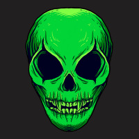 Scary Alien Ufo Trippy Green Alien Skull Halloween T-shirt | Artistshot