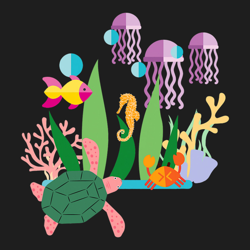 Seahorse Fish Sea Turtle Sea Crab And Jellyfish Classic T-shirt by MahdiSabo | Artistshot