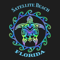 Satellite Beach Florida Vacation Colorful Turtle Classic T-shirt | Artistshot