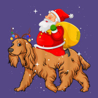 Lighting Xmas Santa Claus Riding Cocker Spaniel Christmas Basic T-shirt | Artistshot