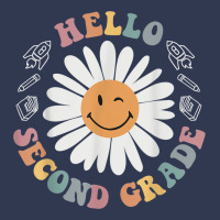 Hello Second 2nd Grade Smile Teacher Flower Groovy Basic T-shirt | Artistshot