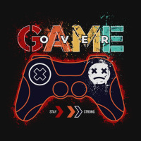 Vector Game Over Typography T Shirt Gamer Vector D Graphic Youth T-shirt | Artistshot