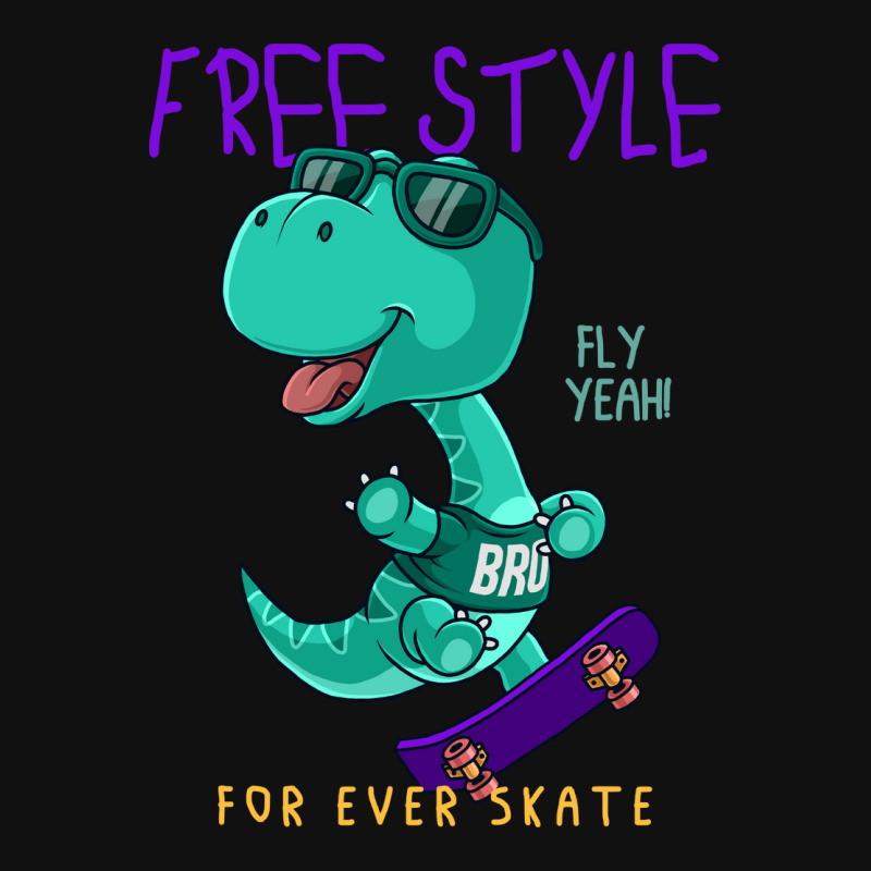 Cool Dinosaur Playing Skateboard. With T Shirt Des Baby Bibs | Artistshot