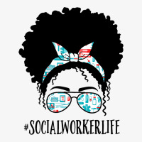 Social Worker Black Afro Messy Bun African America Ladies Fitted T-shirt | Artistshot