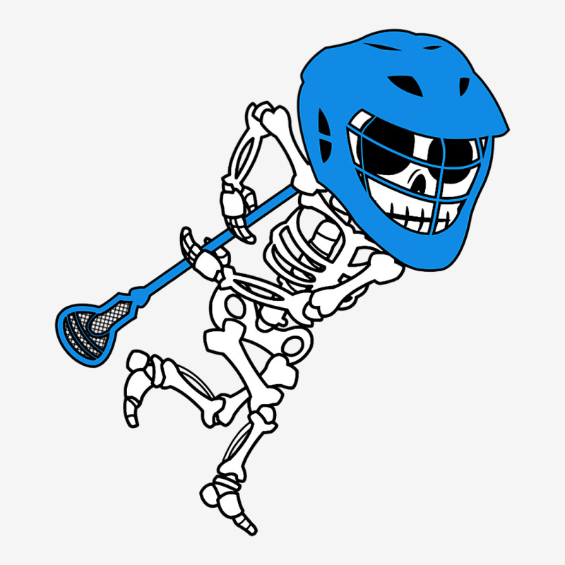 Skeleton Goalie Stick Halloween Funny Lacrosse Eas Metal Print Horizontal | Artistshot